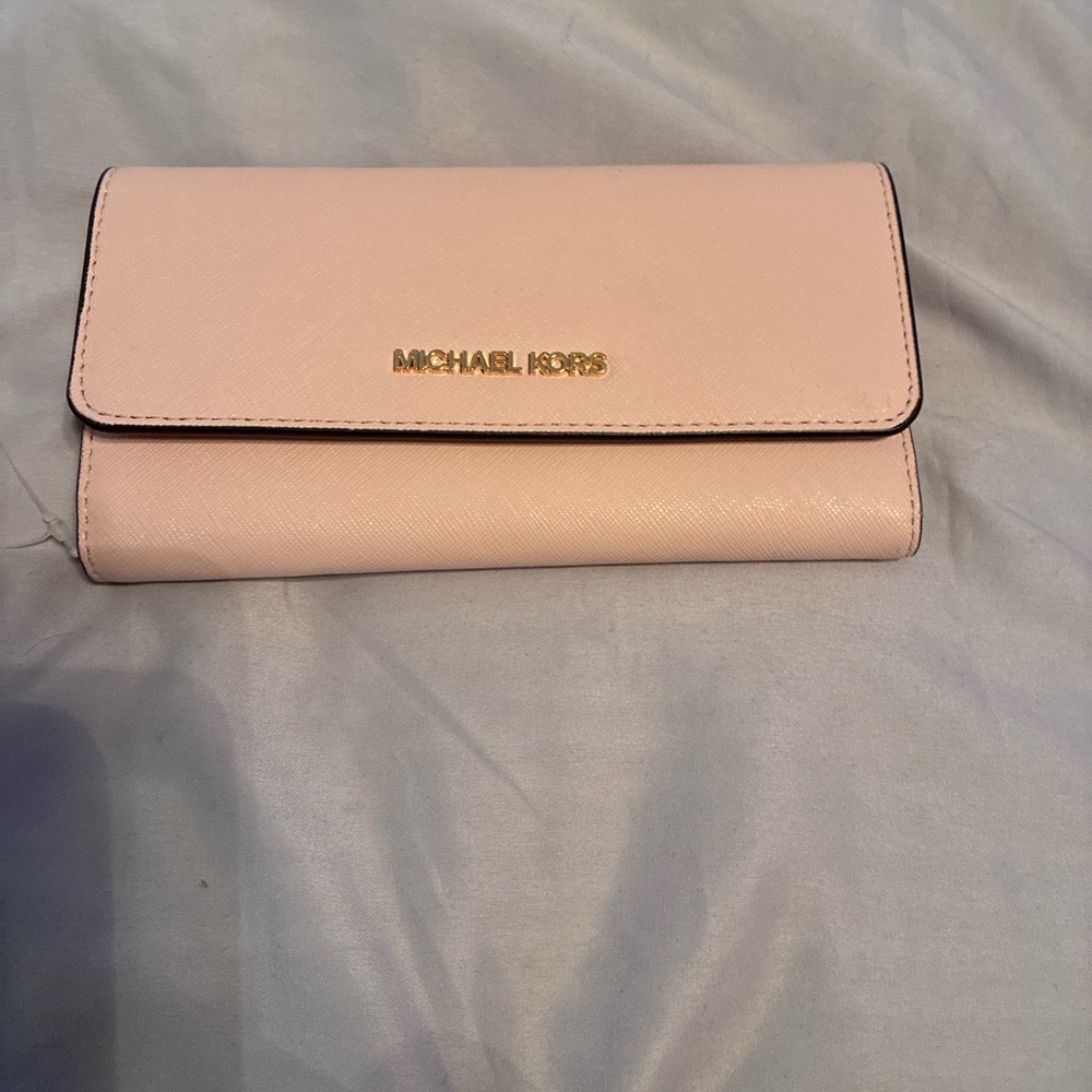 Michael Kors Pink Saffiano Leather Wallet